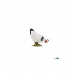 figurine poule blanche picorant papo