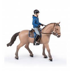 figurine cheval de promenade et son cavalier papo