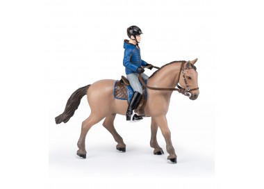 figurine cheval de promenade et son cavalier papo