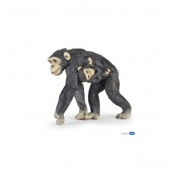 figurine chimpanzé et son bébé papo