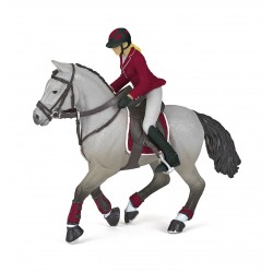 cheval de concours et sa cavaliere papo