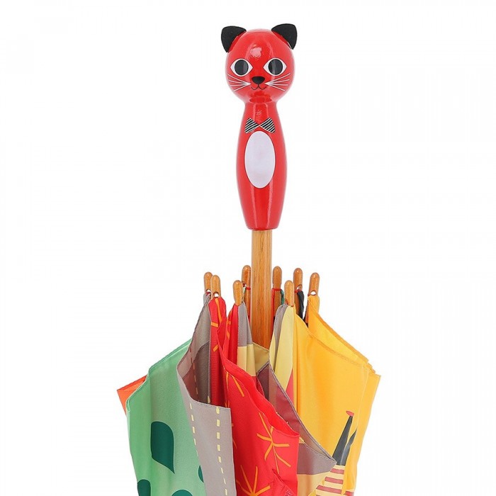 parapluie en bois chat