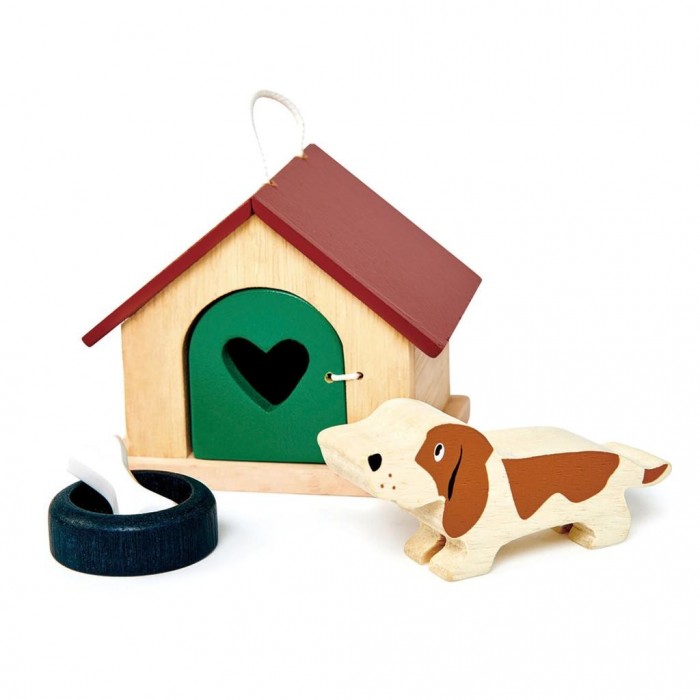 SET ANIMAUX FAMILIERS CHIEN EN BOIS