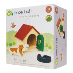 SET ANIMAUX FAMILIERS CHIEN EN BOIS