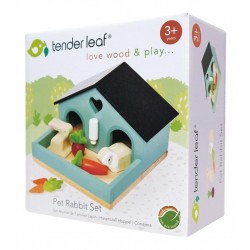 SET ANIMAL FAMILIER LAPIN EN BOIS