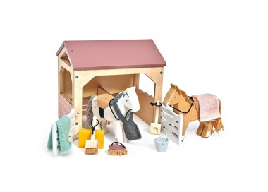 E´CURIE ET 2 PONEYS EN BOIS