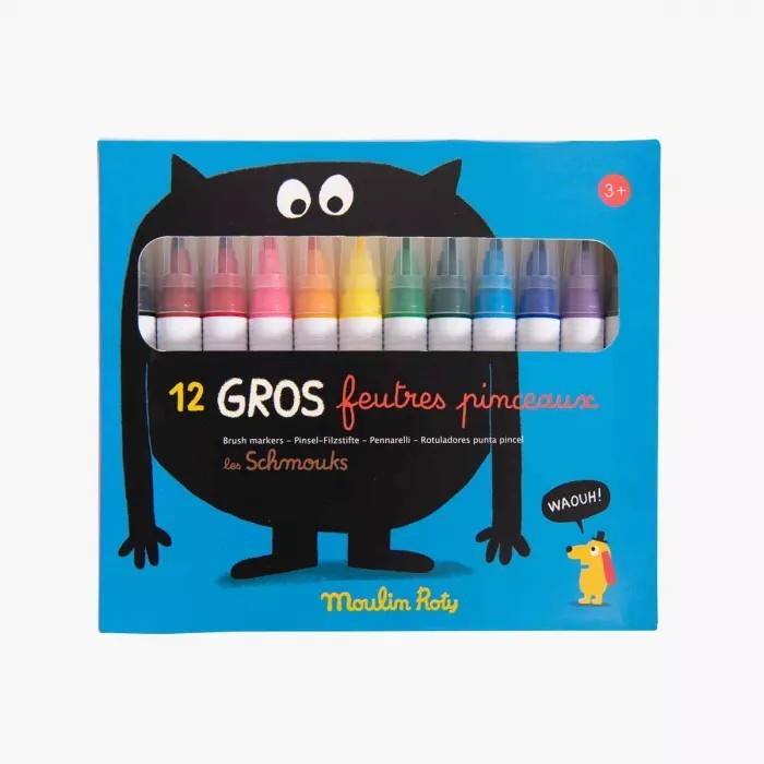 12 gros feutres pinceaux schmouks