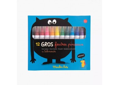 12 gros feutres pinceaux schmouks