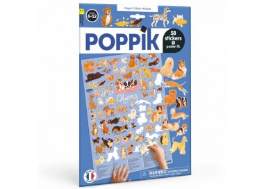 POSTER GEANT + STICKERS  CHIENS