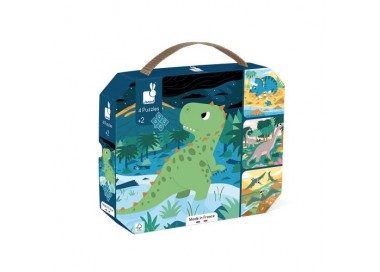 4 PUZZLES DINOSAURES