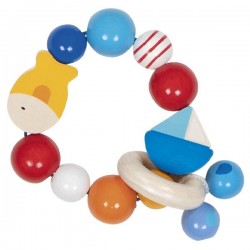 Hochet flexible en bois - Bateau et poisson | Goki