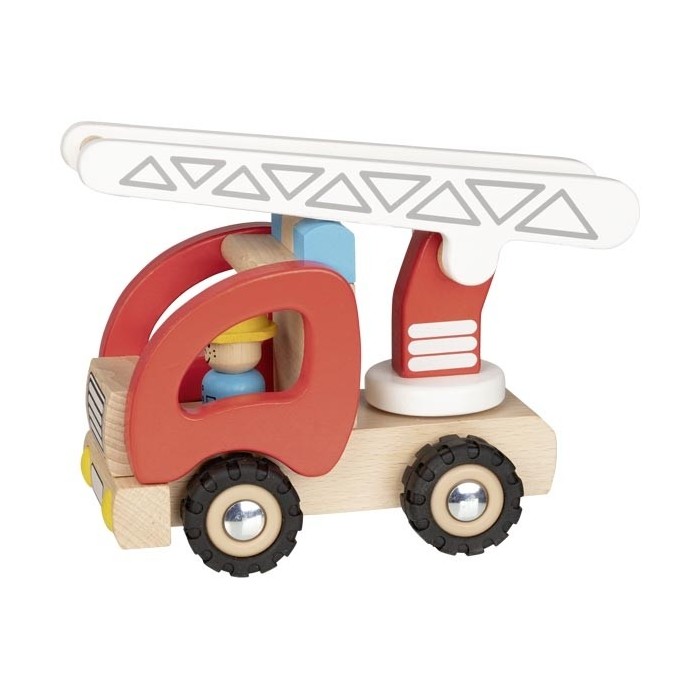 Camion de pompiers en bois avec échelle | Goki Camion de pompiers en bois avec échelle | Goki
