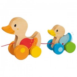 Animal à tirer en bois - Famille de canards | Goki